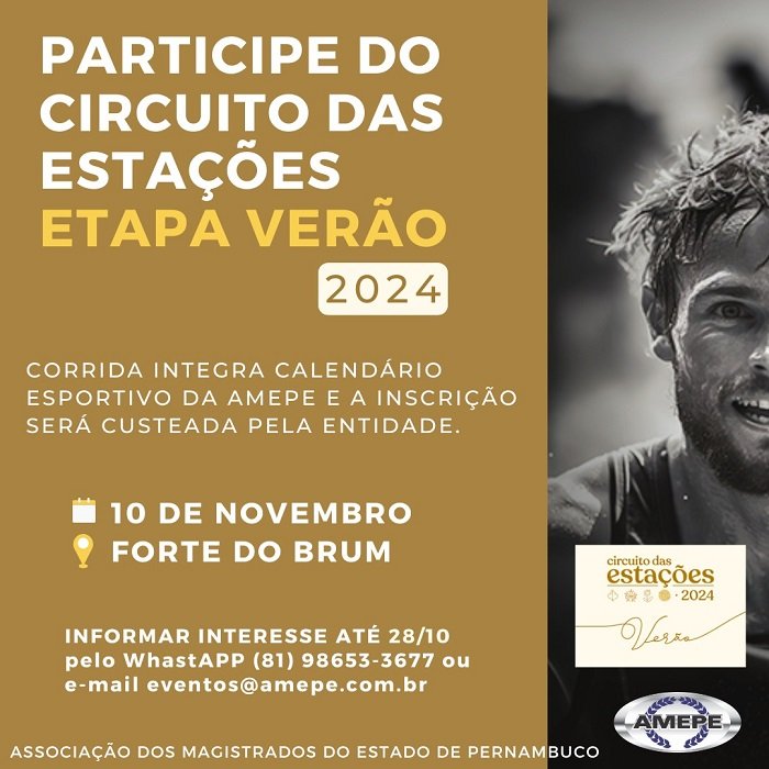 Imagem de Capa- Participe da corrida Circuito da Estações - Etapa Verão 2024! Confirme interesse até o dia 28 de outubro