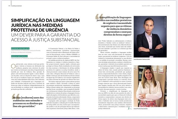 Imagem de capa -Artigo Simplificação da linguagem jurídica nas medidas protetivas de urgência