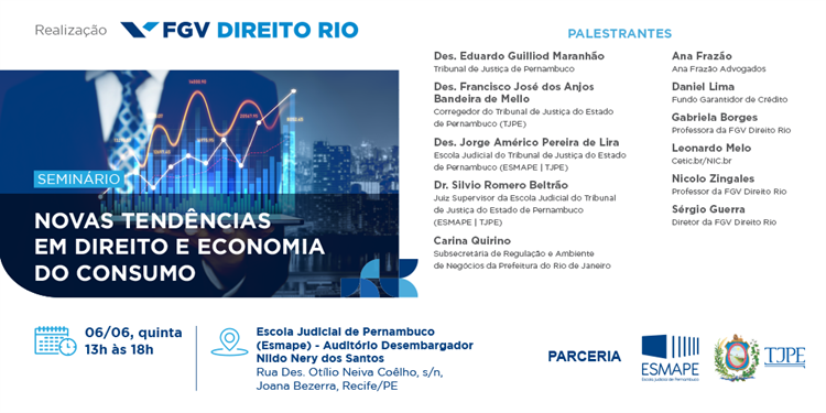 imagem de capa - ESMAPE promove o Seminário Novas Tendências em Direito e Economia do Consumo