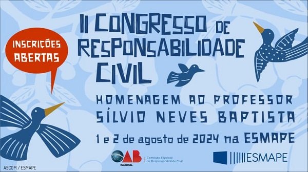 imagem de capa - Esmape promove congresso de Direito Civil. Inscrições estão abertas!