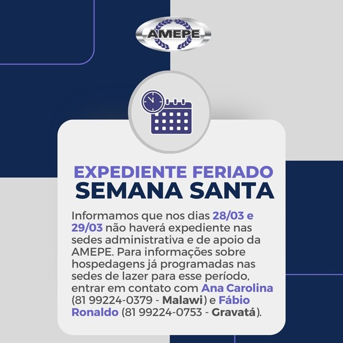 imagem de capa - Sede administrativa da AMEPE não funciona nesta quinta e sexta-feira