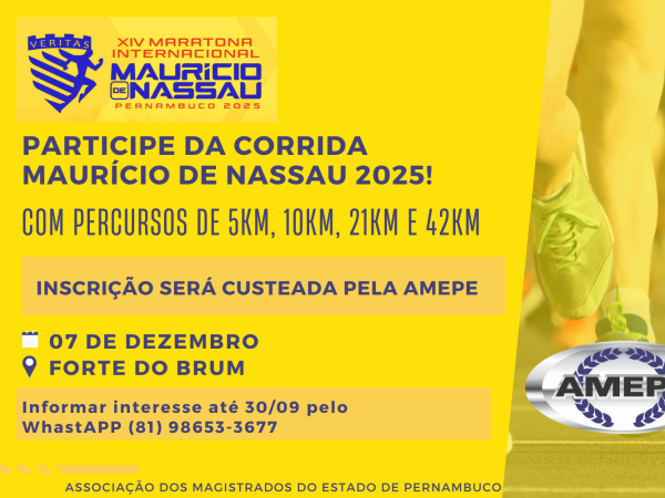 Corrida Maurício de Nassau 2025 para os associados da AMEPE