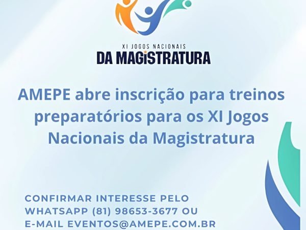 Imagem de Capa - AMEPE abre inscrição para treinos preparatórios para os XI Jogos Nacionais da Magistratura