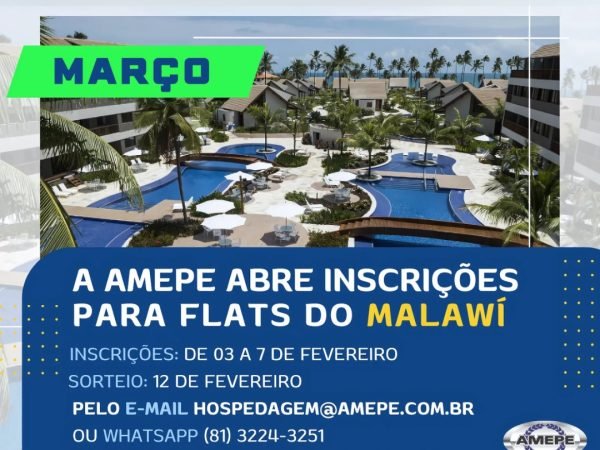 Imagem de Capa - Começam nesta segunda-feira (3) as inscrições para hospedagem nos flats de Muro Alto no mês de MARÇO