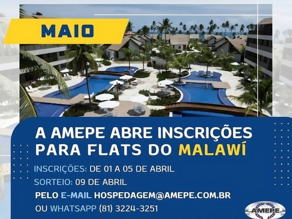 Imagem de Capa - Começam nesta terça-feira (1º) as inscrições para hospedagem nos flats de Muro Alto no mês de MAIO