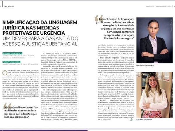 Imagem de capa -Artigo Simplificação da linguagem jurídica nas medidas protetivas de urgência