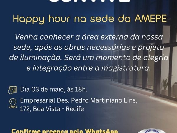imagem de capa -AMEPE promove happy hour para seus associados e associadas no dia 3 de maio