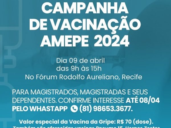 imagem de capa - Campanha de Vacinação contra a Gripe promovida pela AMEPE será no dia 9 de abril