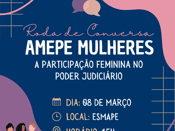 imagem de capa - Dia da Mulher AMEPE convida suas associadas para uma roda de conversa no dia 8 de março