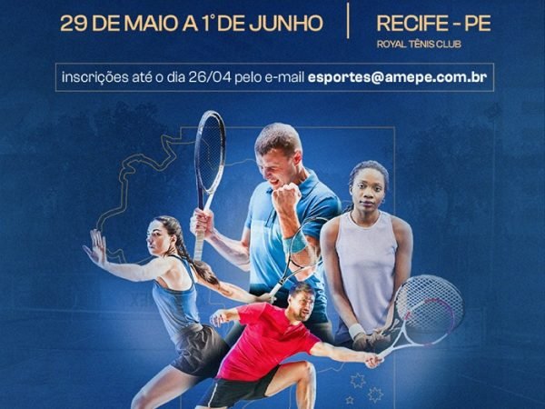imagem de capa - Inscrições abertas: AMB e AMEPE promovem Torneio Nacional de Tênis, no Recife-PE