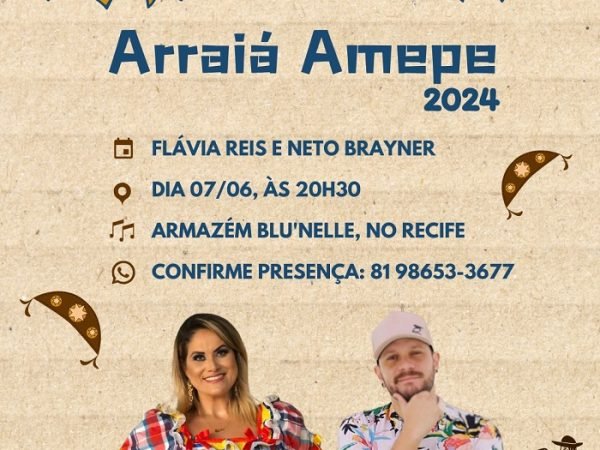 imagem de capa - São João da AMEPE será no dia 7 de junho, no Armazém Blu'nelle. Confirme sua presença!