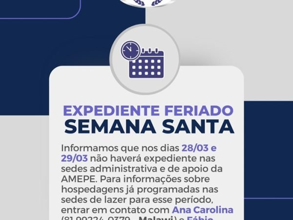 imagem de capa - Sede administrativa da AMEPE não funciona nesta quinta e sexta-feira